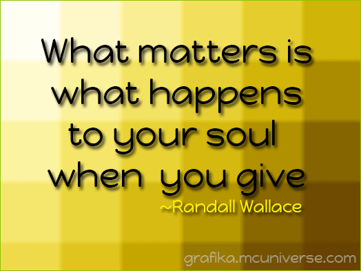 your soul when you give
