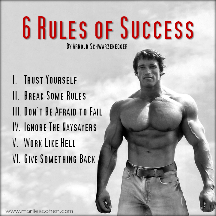 6 Rules of Success by Arnold Schwarzenegger | Marlies Cohen
